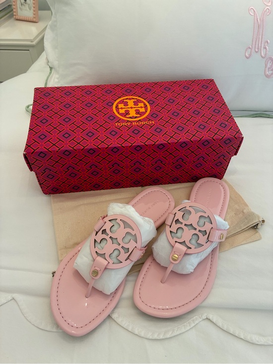 Tory Burch Shoes - Tory Burch Miller Sandals in Light Pink/petunia patent leather size 7